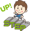サラリーマン（男性）〜 STEP UP!〜人物イラスト　自己啓発