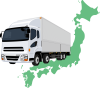 トラック　日本　地図　物流