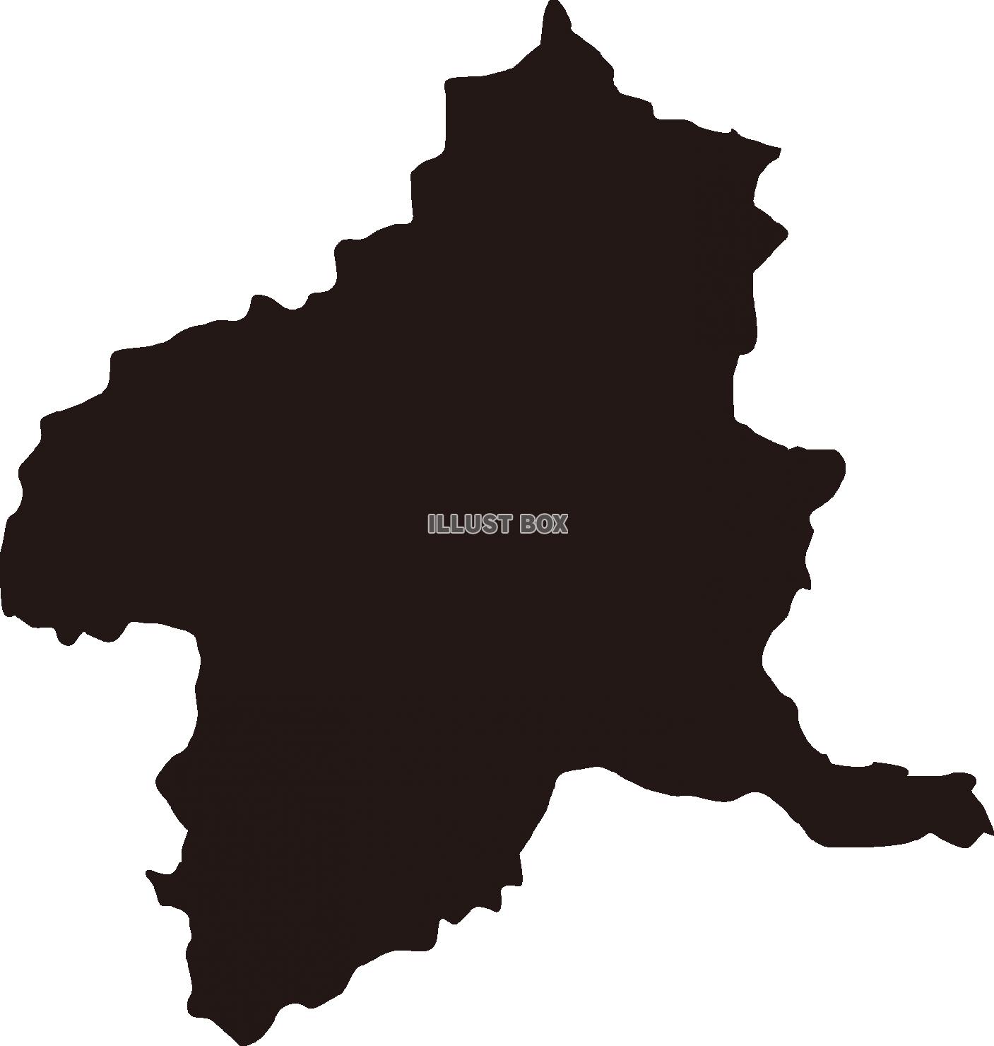 無料イラスト 群馬県の地図 シルエット