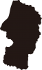 山形県の地図（シルエット）
