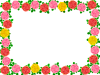 薔薇の花フレーム花模様飾り枠素材イラスト。透過PNG