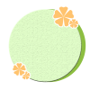 二重丸の花フレーム：グリーン
