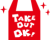 TAKE OUT OK！ テイクアウト お持ち帰りできます　アイコン