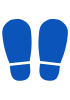 A４サイズの青い靴型　透過png