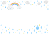 笑顔の虹と雲と滴のフレーム