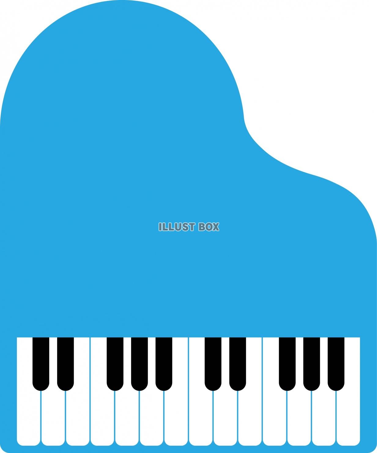 おしゃれなイラスト青いピアノ