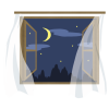 窓から月夜