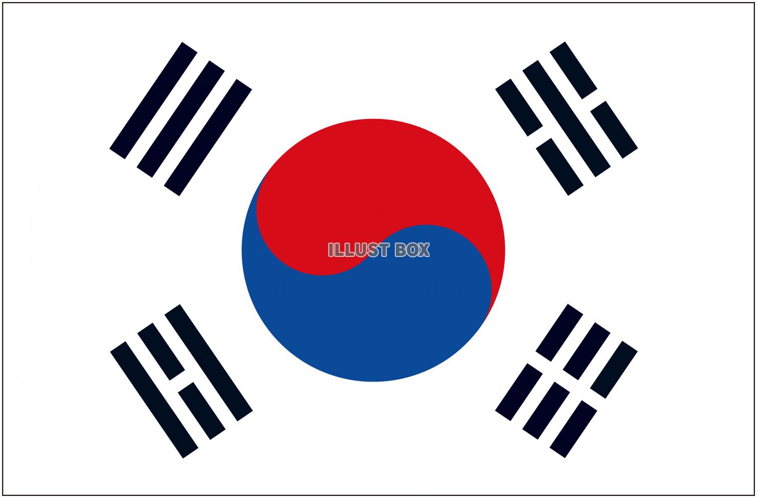無料イラスト 韓国の国旗