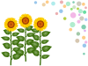 向日葵壁紙花模様挿絵背景素材イラスト。透過PNG