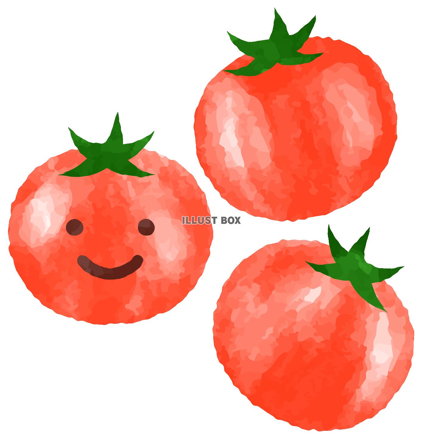 無料イラスト 笑顔のトマト