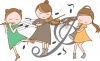 楽器を演奏する女の子たち（メルヘンタッチ）