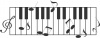 ピアノの鍵盤と音符のデザイン