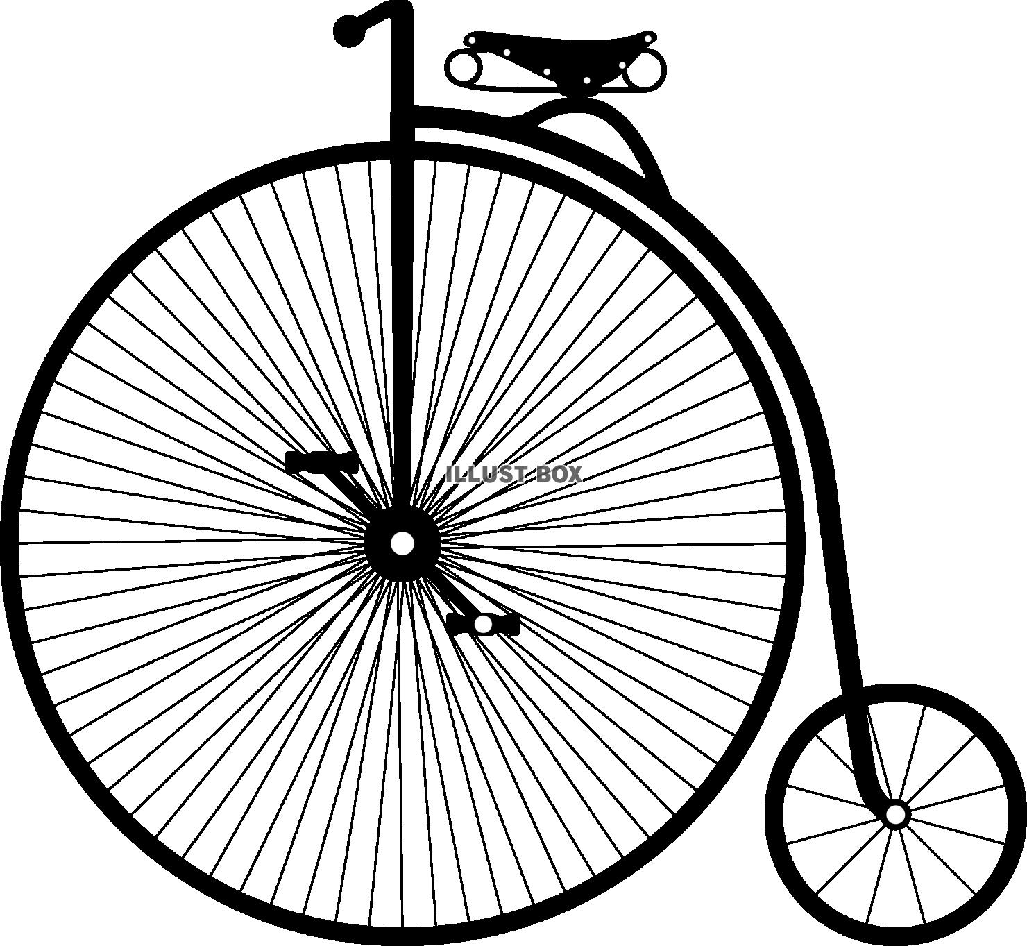 無料イラスト レトロでクラシカルな自転車 シルエット