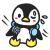 首かけファンを使うペンギン　透過png