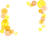 透過PNGオレンジ色水彩画黄色ドット柄水玉模様可愛い装飾飾り枠秋冬暖かい暖色背景