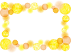 透過PNGオレンジ色黄色丸ドット柄水玉模様可愛いカラフルポップ秋冬カラーフレーム
