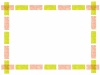 水彩春ガーリーマスキングテープ飾り枠ピンク色黄緑可愛い装飾おしゃれ文具フリー素材