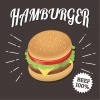 ハンバーガーPOP(ファストフード、ジャンクフード、軽食、黒板、ハンバーグ、ファ