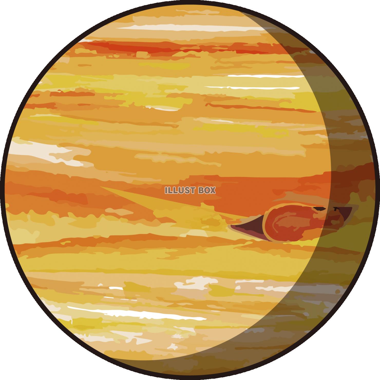 無料イラスト 木星のイメージ 主線