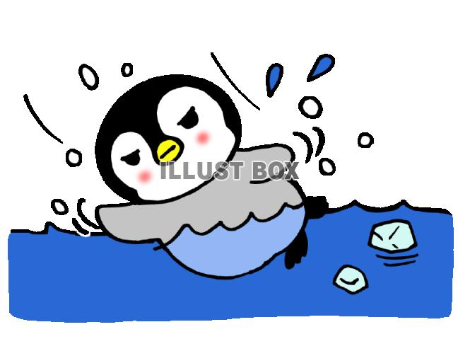 無料イラスト 泳ぐペンギン