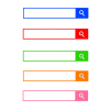 無料イラスト 検索窓 6色セット 調べる クリック 検索バー 矢印 検索ボ