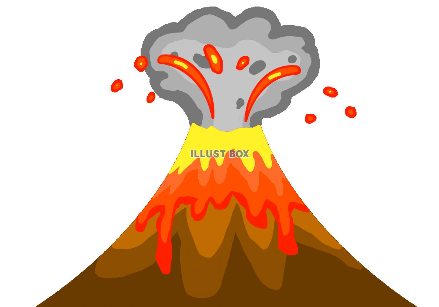 無料イラスト 火山