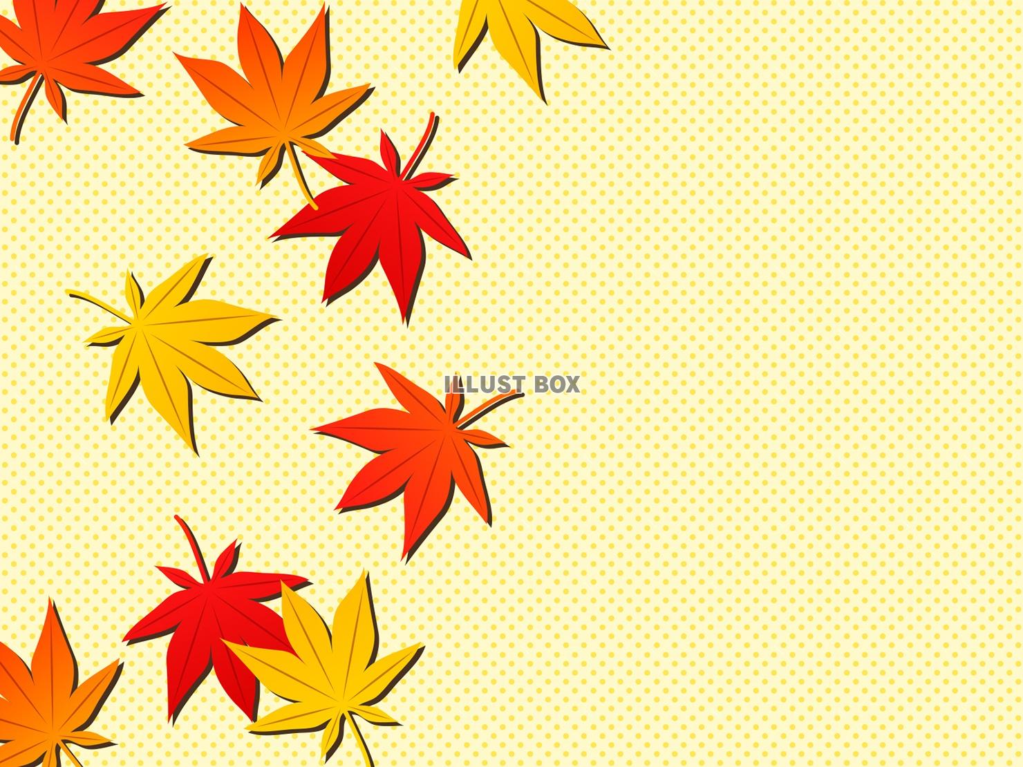無料イラスト 秋の落ち葉のイラスト背景