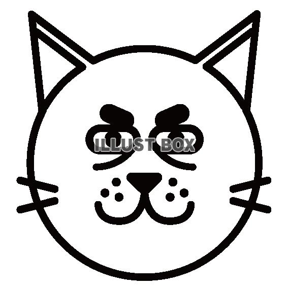 無料イラスト ブサカワ猫のシンプルアイコン