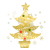 金色のクリスマスツリー　透過png