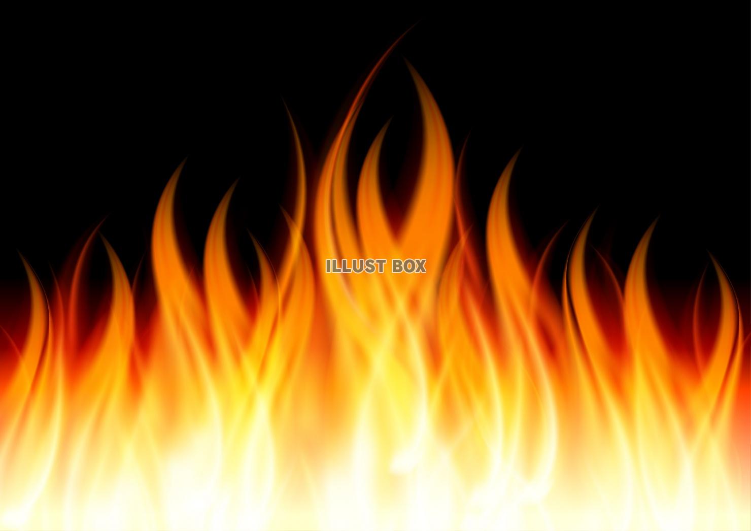 無料イラスト メラメラ燃える炎の背景素材