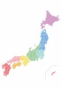 JAPAN★日本地図（地方区分・県境あり）★カラー