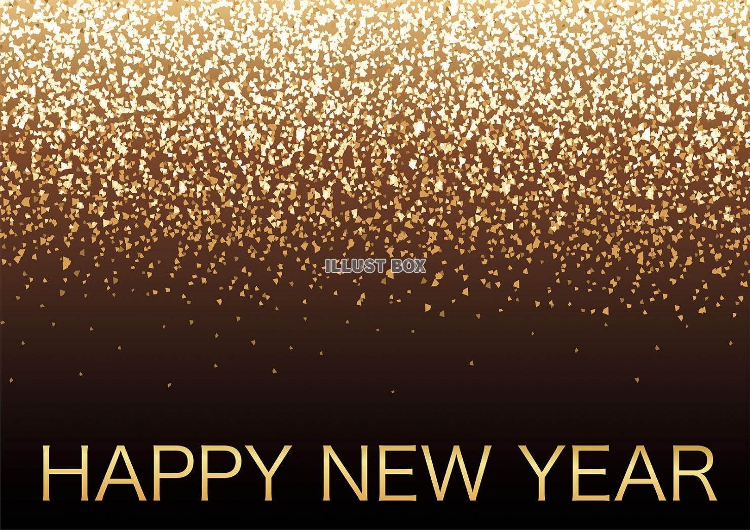 無料イラスト Happy New Year キラキラした粒子の背景とロゴ