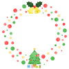 笑顔のクリスマスツリー円形フレーム