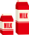 牛乳パック（赤）1000ml・500ml・ミルク・MILK   