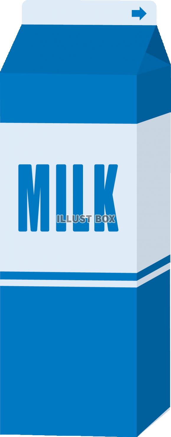 無料イラスト 牛乳パック 青 1000ml 紙パック ミルク Milk