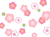 梅の花模様壁紙和風柄背景素材イラスト。透過PNG  