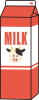  牛乳パック（MILK）牛・丑イラスト