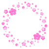 笑顔の桜円形フレーム