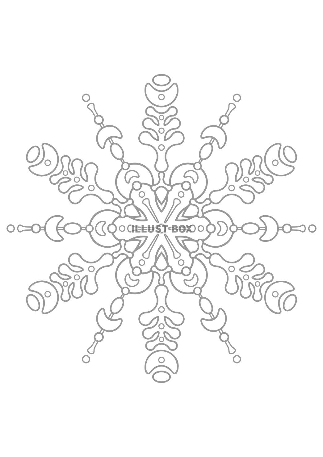 無料イラスト ぬりえ 雪の結晶風の幾何学模様