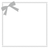 《グレー》正方形・リボンのメッセージフレーム