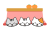 こたつで丸くなる3匹の猫　透過png