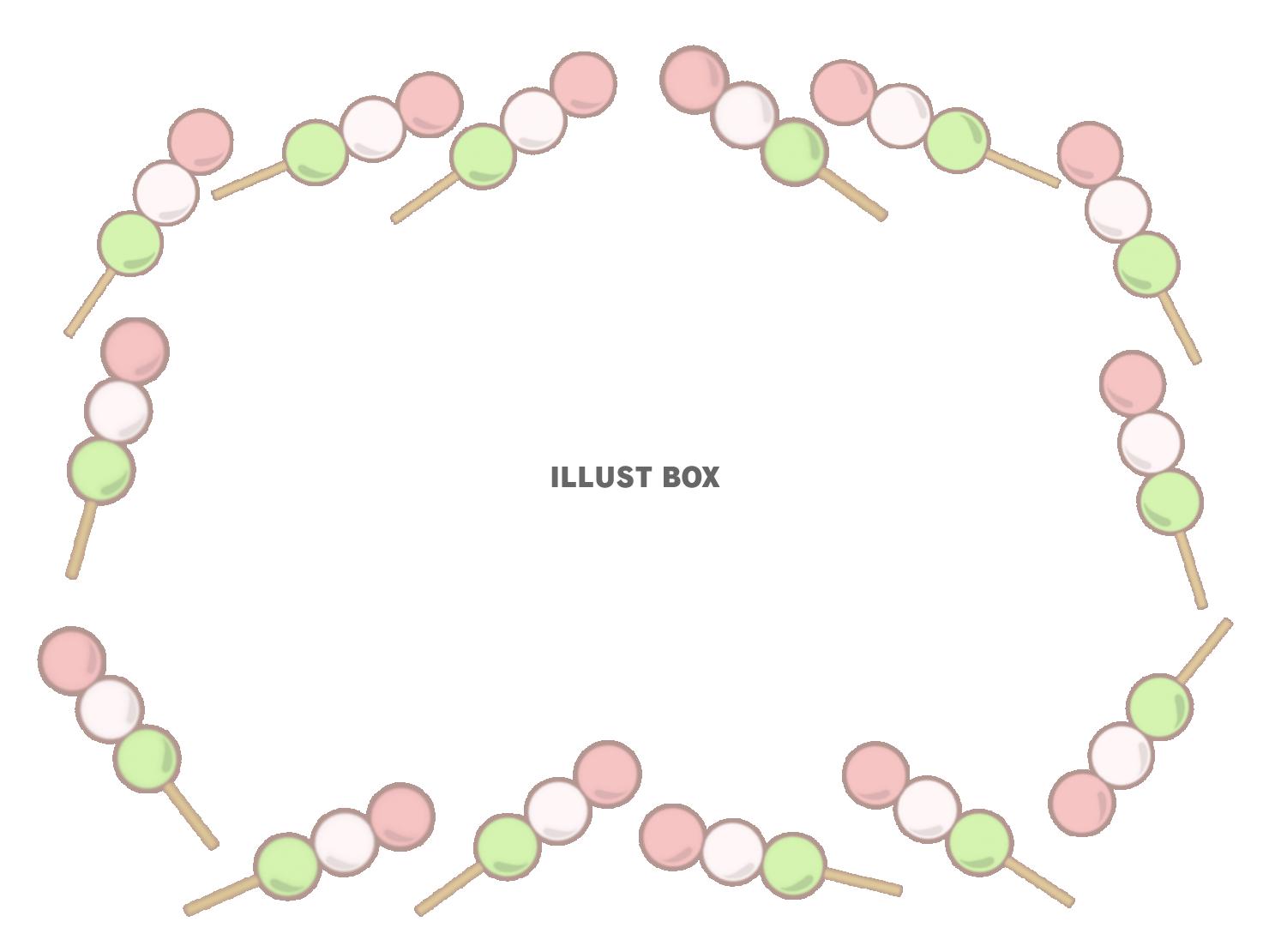 三色団子のフレーム　線あり