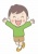 子供イラスト★小学生の男の子★バンザイ