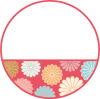 菊の花のフレーム─ピンク、丸