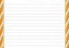 罫線付き　便せん風　斜線の枠フレーム・オレンジ