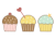 カップケーキのイラスト　線あり