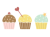 カップケーキのイラスト　線なし