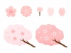 桜の枝とパーツ