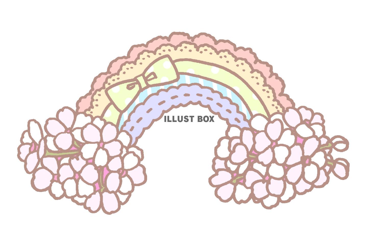 無料イラスト 桜虹