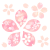 さくらの花と花びら　透過png